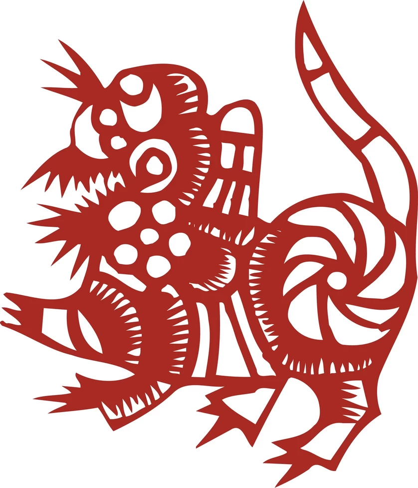 中国风中式传统喜庆民俗人物动物窗花剪纸插画边框AI矢量PNG素材【1634】